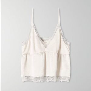 Aritzia Cropped White Tank